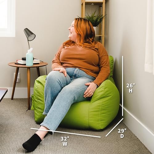 Black Durable Polyester Nylon Blend Bean Bag Chair with Drink Holder and Pocket, 3 feet H814991