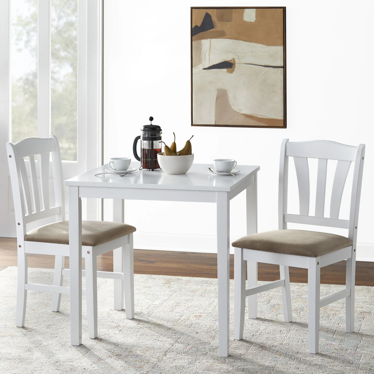 3-Piece Indoor Wood Dining Set with Table and Chairs R348