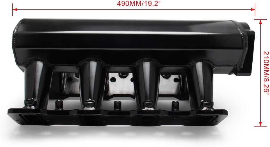 92mm Throttle Body Sheet Metal EFI Intake Manifold Black W2399