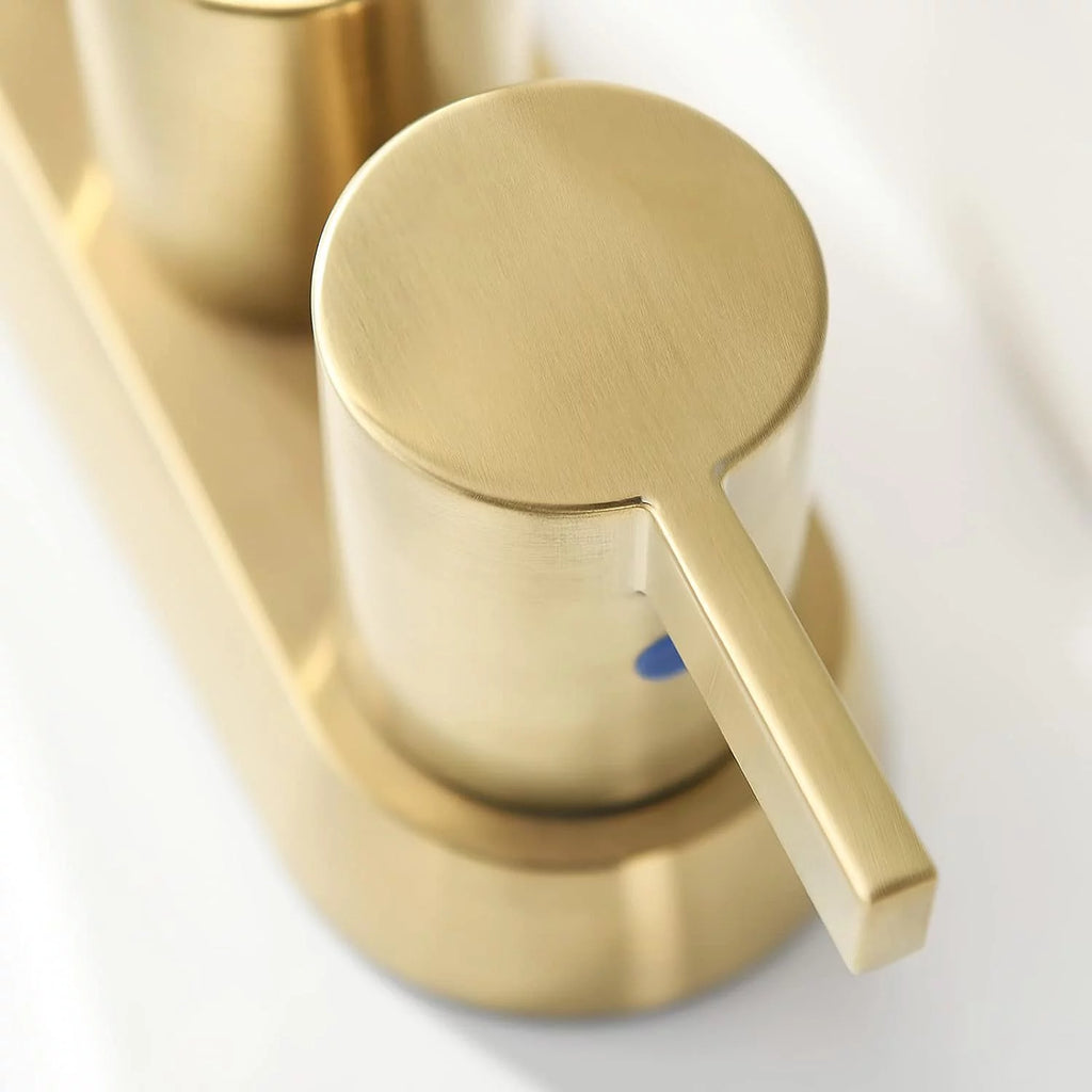 Brushed Gold 2 Handle Centerset Bathroom Faucet O44870