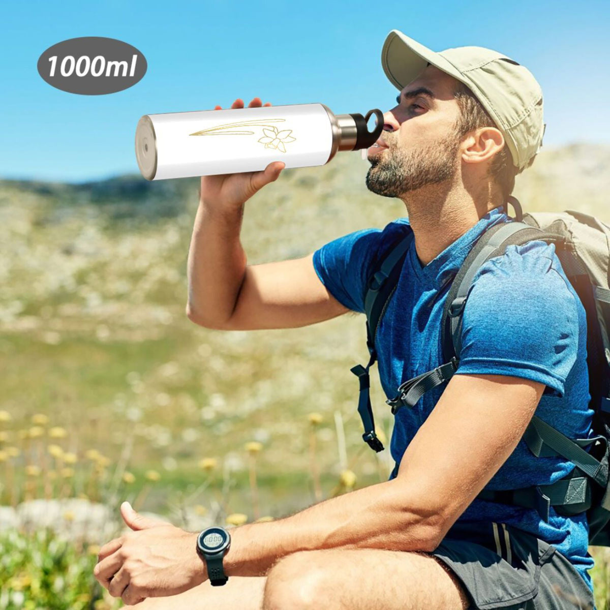 Stainless Steel Insulated Water Bottle with Straw Lid J930