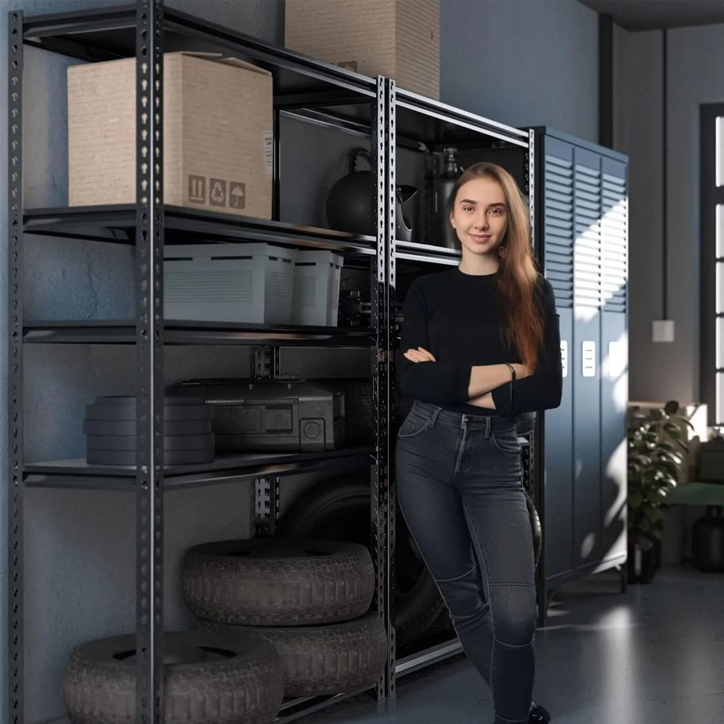 Heavy Duty 5-Tier Metal Garage Storage Shelving Rack, 35.8" W x 16.2" D x 72" H A57960