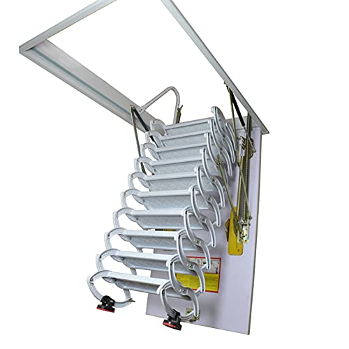 White 13 Steps Retractable Attic Ladder Q30609