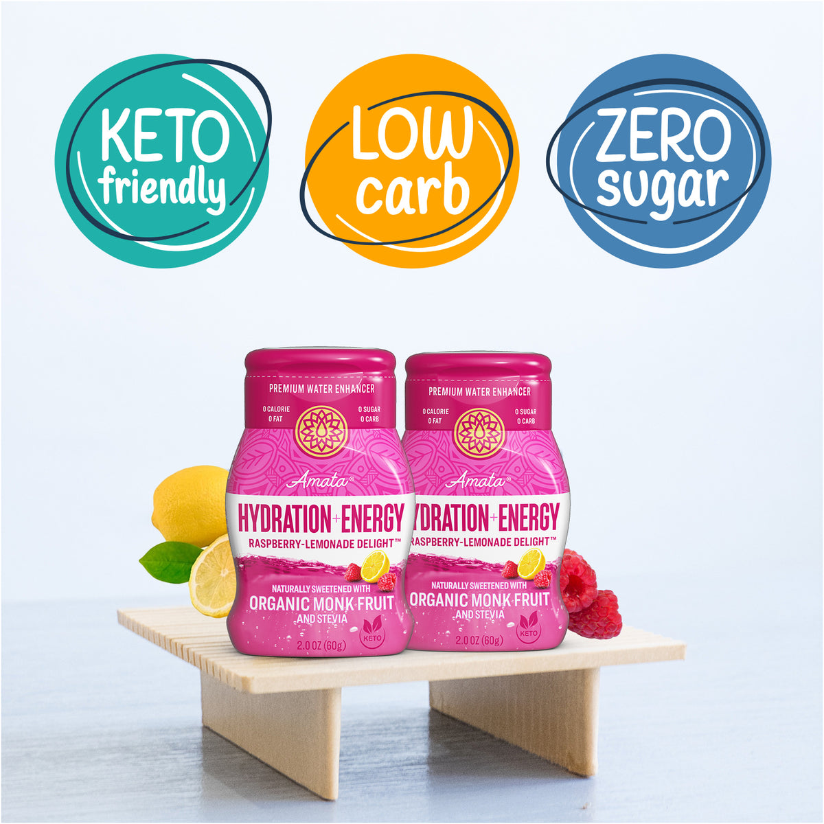 Liquid Hydration Sweetened with Organic Monk Fruit & Stevia, Zero Calories, Low Carb, No Sugar, Vegan, Classic Variety (80 Servings, Pack of 4) Y395842