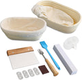Set of 2 10 Inch Oval Cane Bread Proofing Baskets J3404