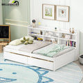 Full Size Platform Bed with Bookcases and Drawers Gray S84246
