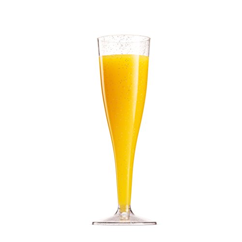 50 Pack 5 Oz Gold Rimmed Clear Plastic Champagne Flutes Z970597