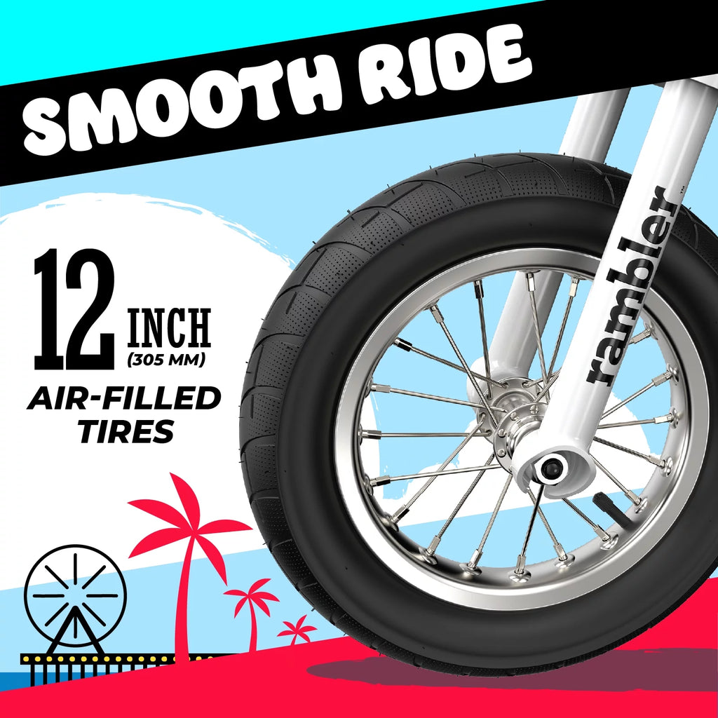 White 12 Air-Filled Tires Seated Electric Scooter M201