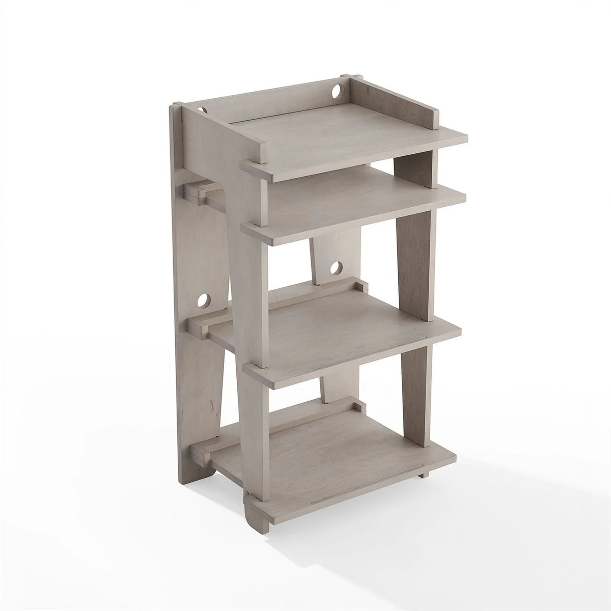 Gray MDF Wood and Birch Veneer Turntable Stand H495