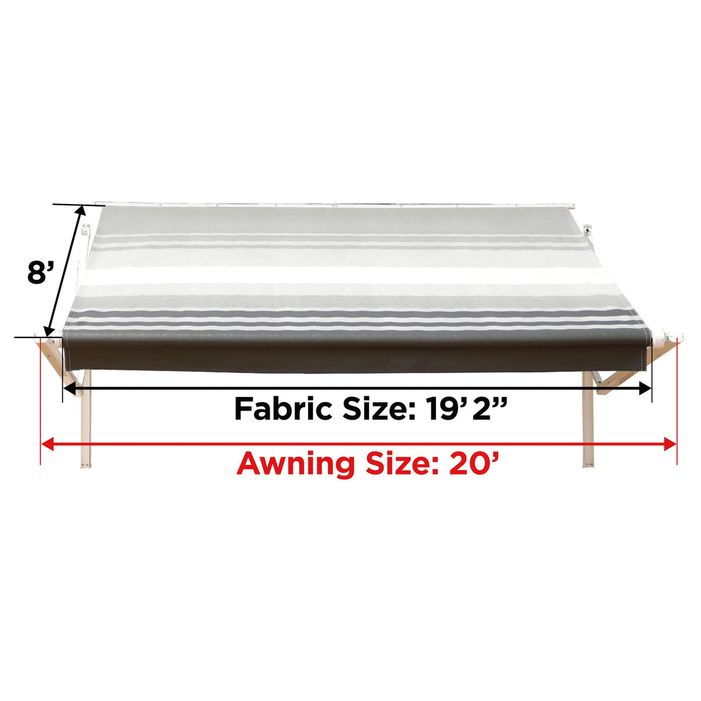 Grey Motorized Retractable RV Awning 20X8 ft Y966355