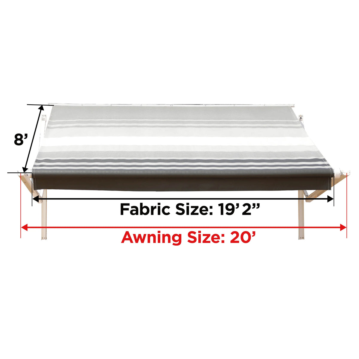 Grey Motorized Retractable RV Awning 20X8 ft Y966355