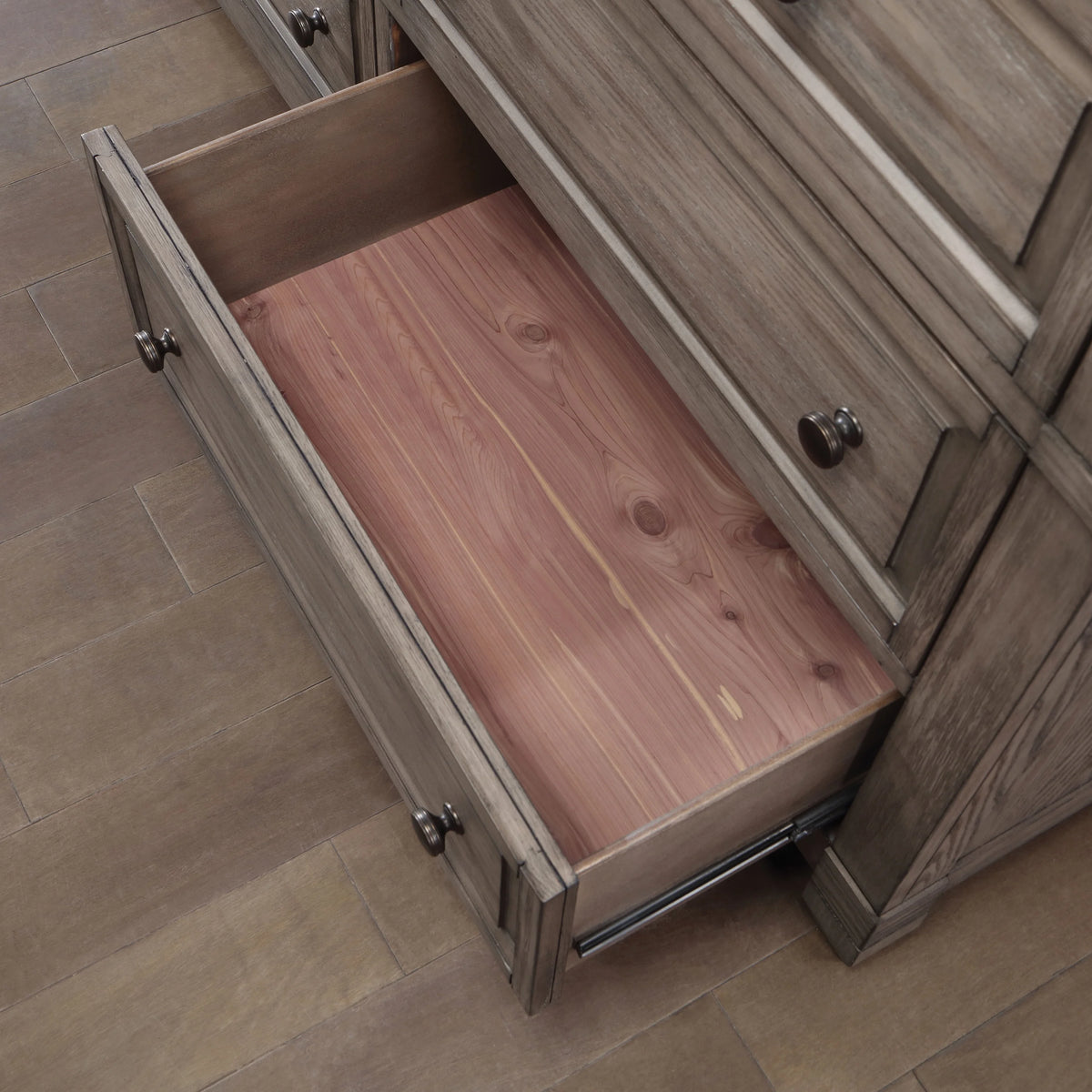 Gray Wood 7-Drawer Dresser with Mirror X751