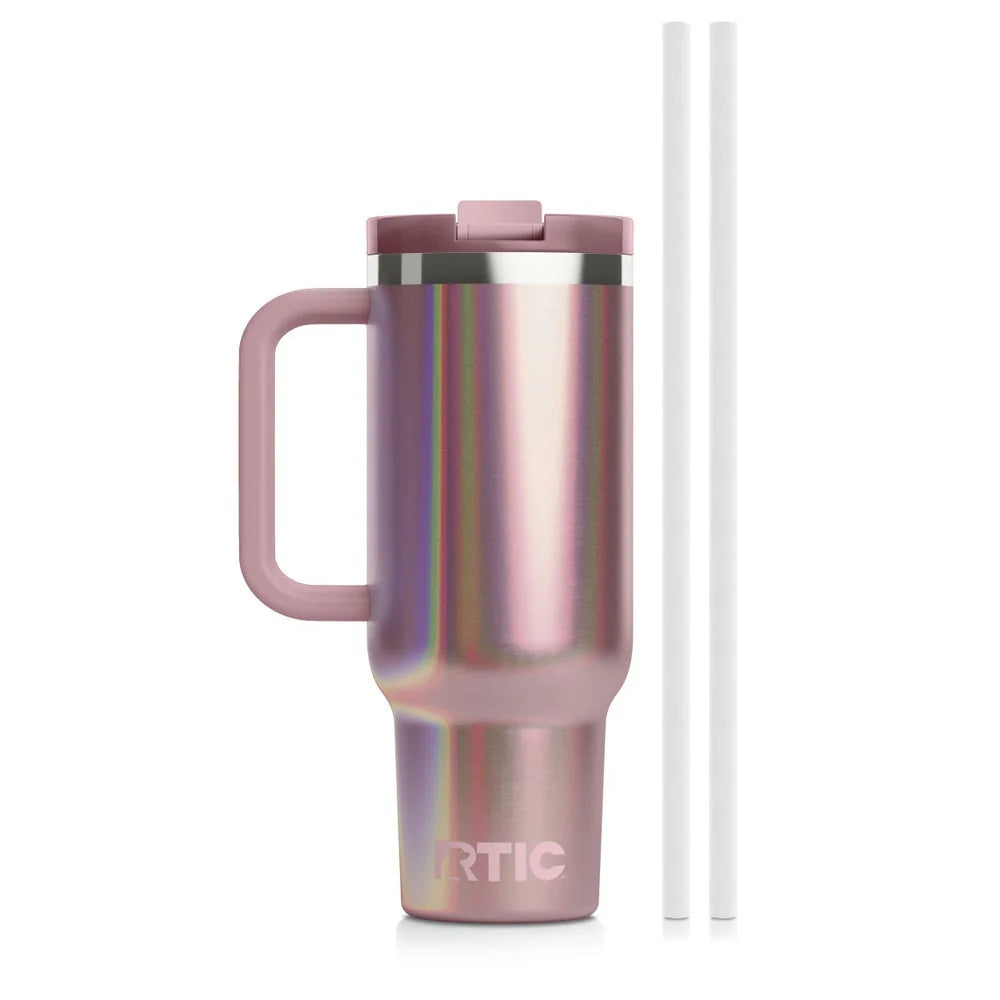 30 oz Insulated Stainless Steel Tumbler with Lid Handle and Straw U66885