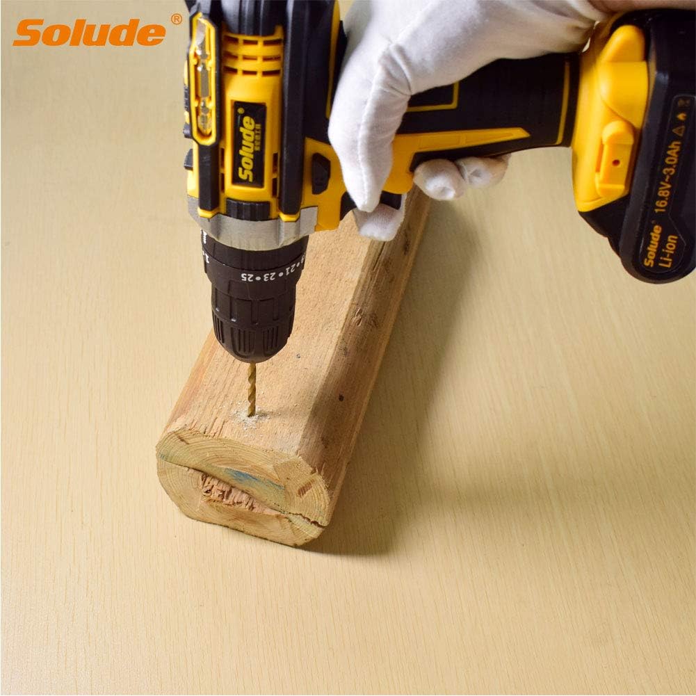 Cordless Drill Set, 16.8V Power Drill, 125Pcs Home Power Combo Tools Kit, 3/8 Inch Keyless Chuck, 2-Variable Speed, 25+1 Torque Setting, Built-in LED, Pack of 2 P7081