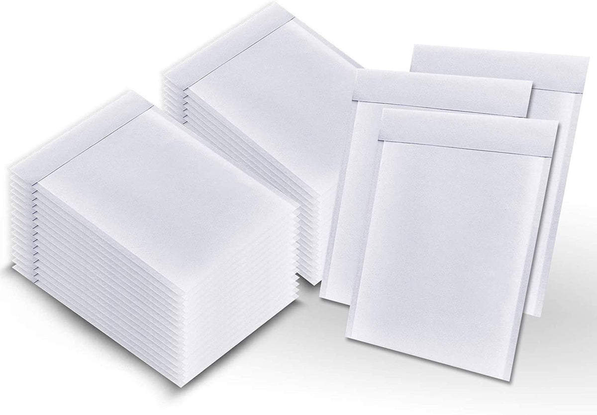 500 Pack White Kraft Self Seal Bubble Mailers Padded Envelopes V355