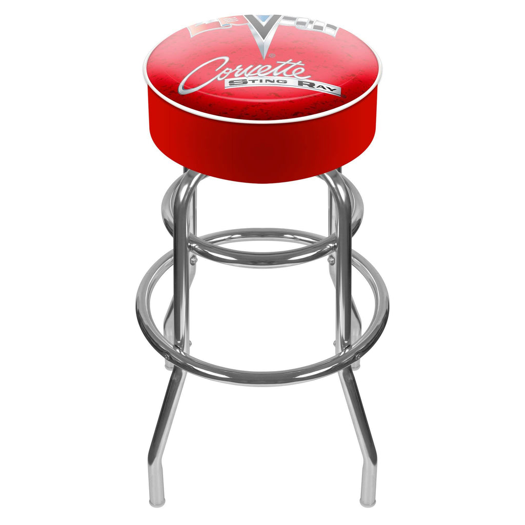 Red Padded Swivel Bar Stool D473762