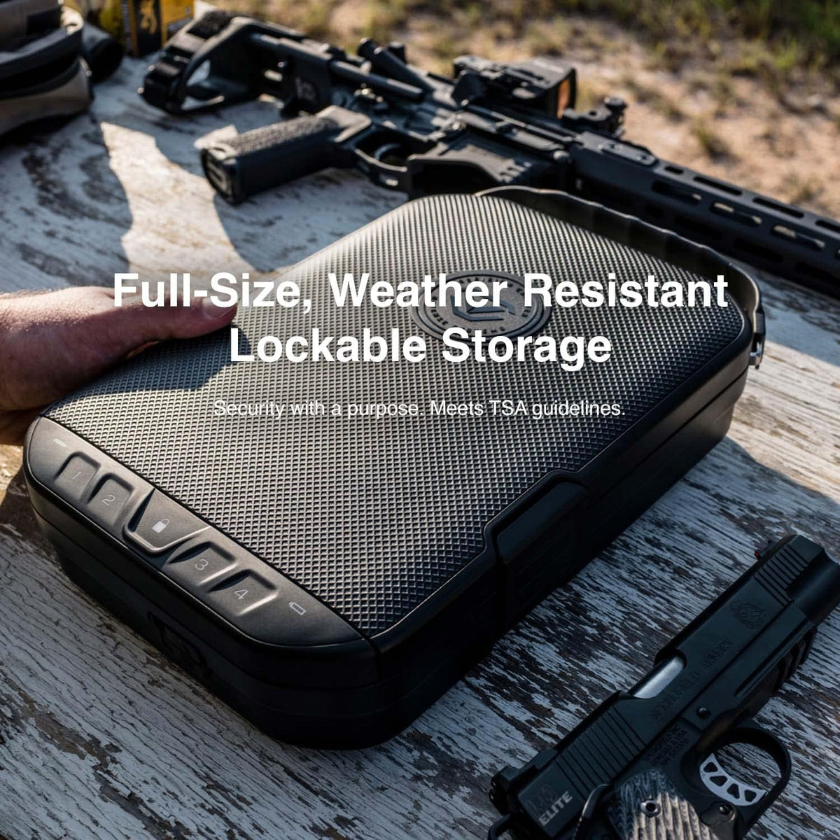Waterproof Electronic Lock Handgun Case with Backlit Keypad K77069