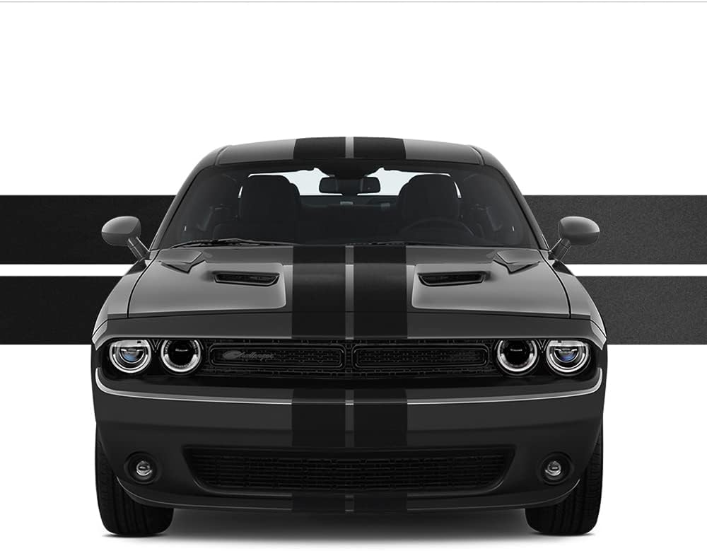 Dual 8" Racing Stripes for Dodge Challenger 2008 to 2019 Pack of 2 W50655