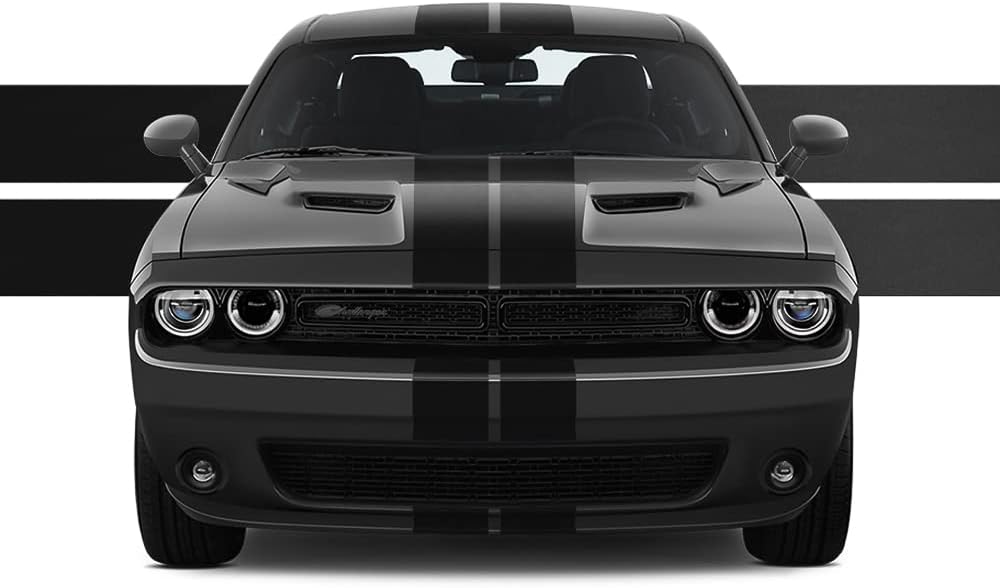 Dual 8" Racing Stripes for Dodge Challenger 2008 to 2019 Pack of 2 W50655