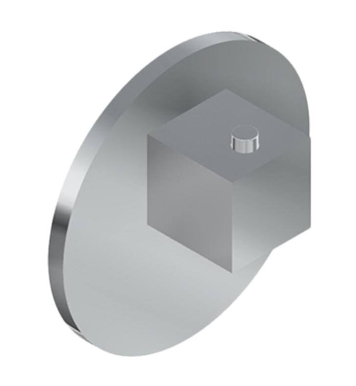 Round Thermostatic Valve Trim Plate with Square Handle in Satin Nickel Y389809