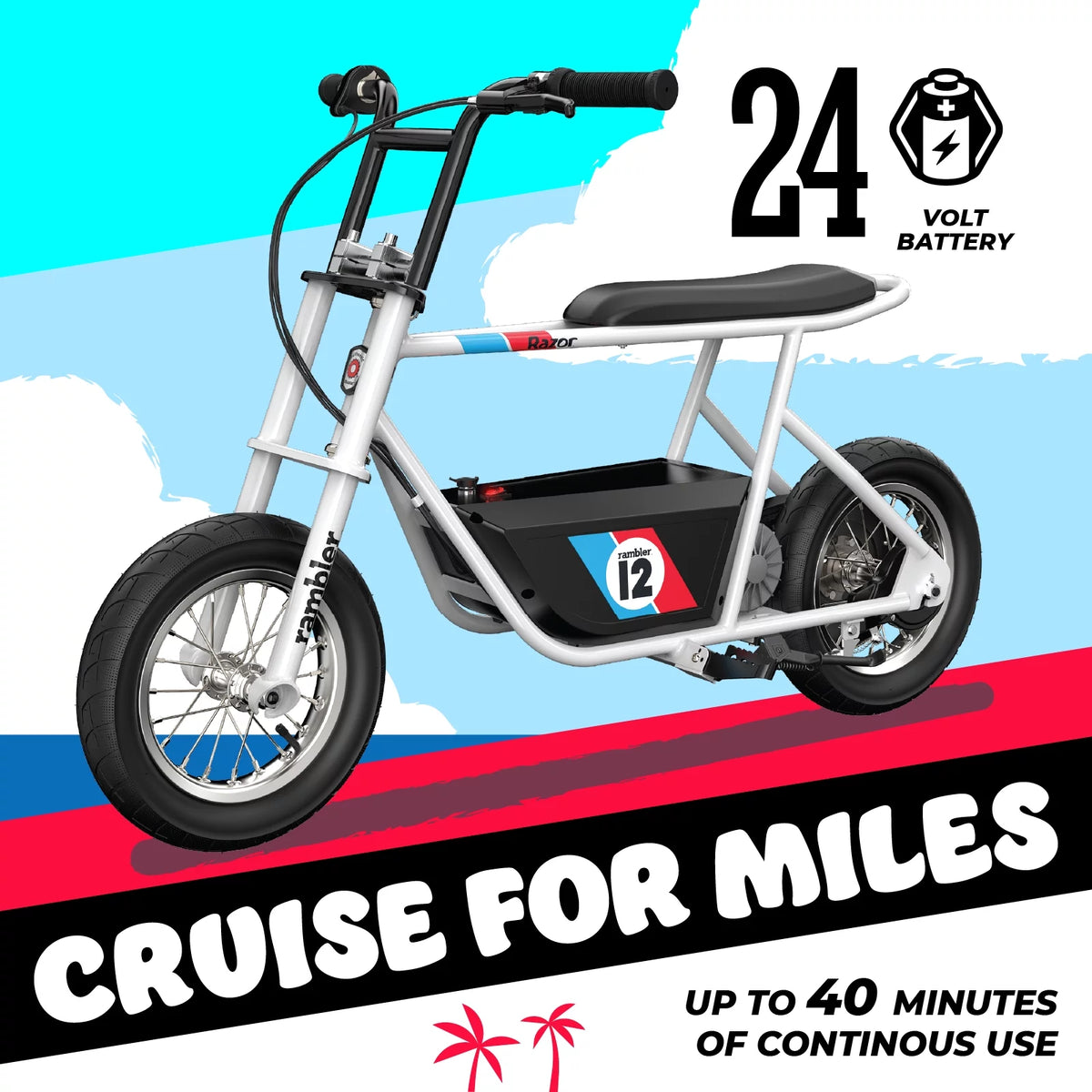 White 12 Air-Filled Tires Seated Electric Scooter M201