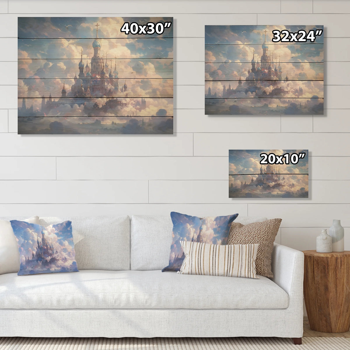 Natural Pine Wood Castles Print C924559