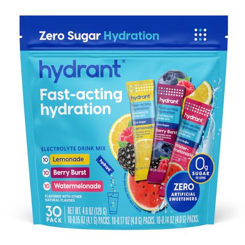 Hydration Electrolyte Powder Stick Packets Lemonade 30 Count V654978