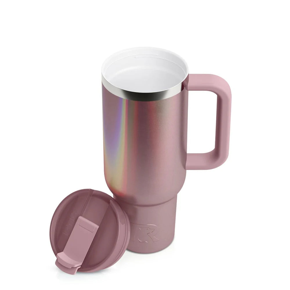 30 oz Insulated Stainless Steel Tumbler with Lid Handle and Straw U66885