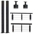 2 Pack 36x2x2 304 Stainless Steel Black Cable Railing Post F67374