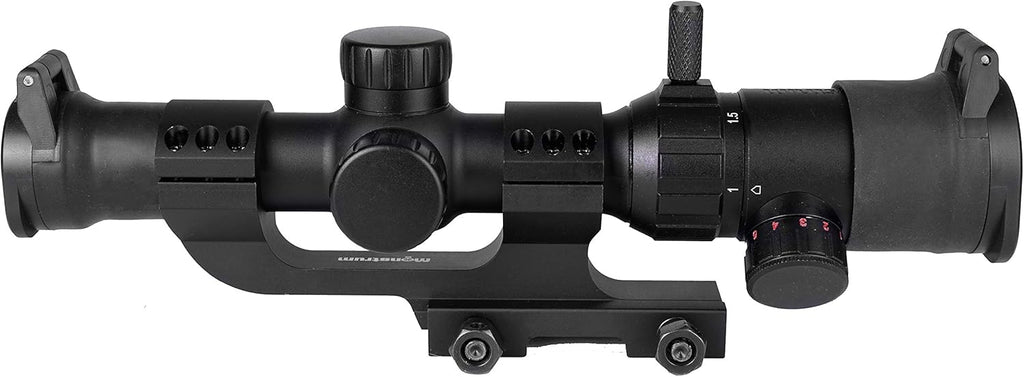 1-4x20 Rifle Scope with Offset Cantilever Mount and Flip Up Lens Covers L53447