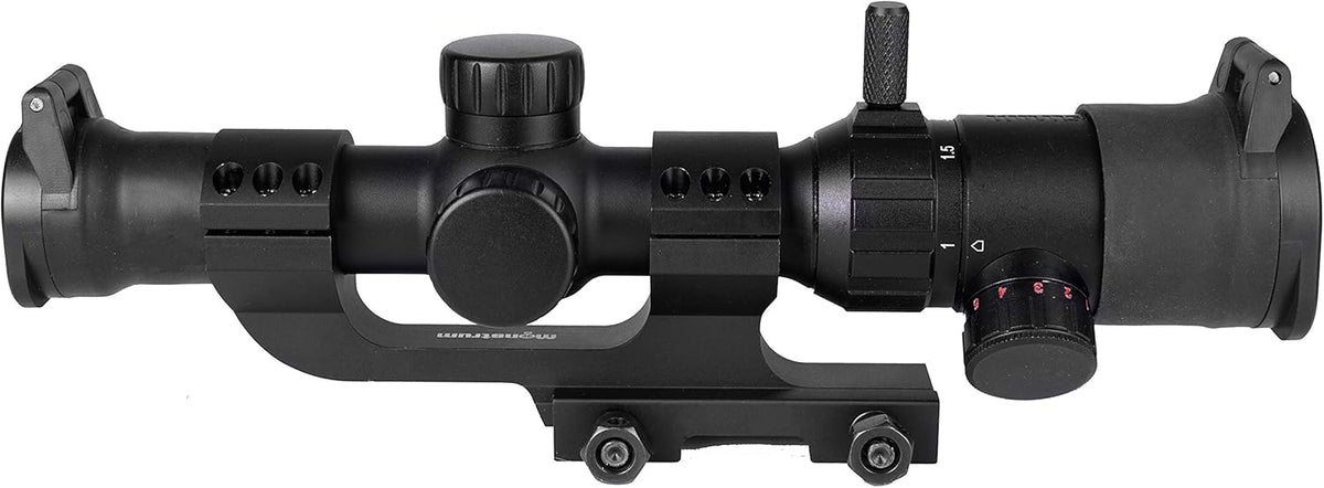 1-4x20 Rifle Scope with Offset Cantilever Mount and Flip Up Lens Covers L53447