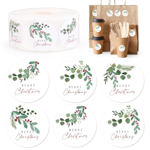 1000 Pcs Christmas Stickers Roll Self-Adhesive E19466