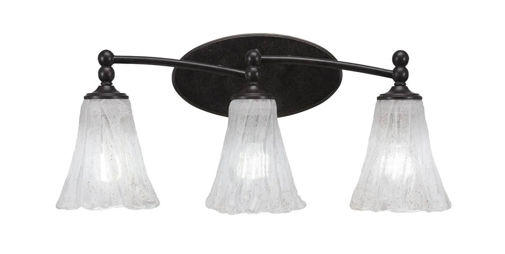 Dark Granite 3 Light Bath Bar with Italian Ice Glass Q957391