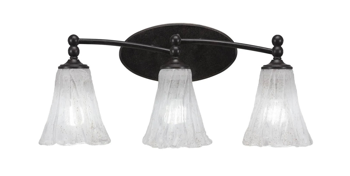 Dark Granite 3 Light Bath Bar with Italian Ice Glass Q957391