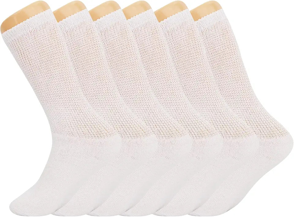 Diabetic Crew Socks for Men Seamless Loose Fit Non Binding Top Y294072