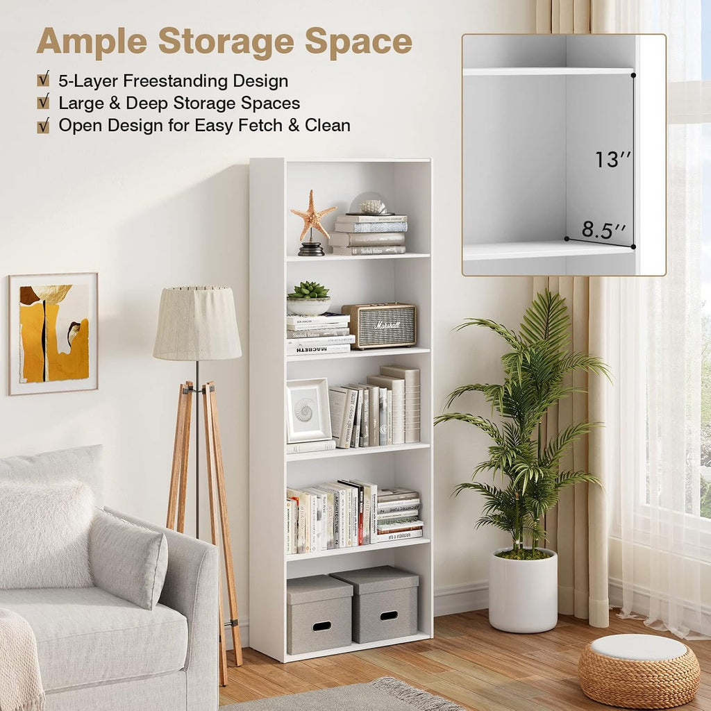 5-Shelf Wood Bookcase Y53980
