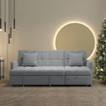 Reversible Sleeper Sectional Sofa with Storage Chaise Light Grey T9893