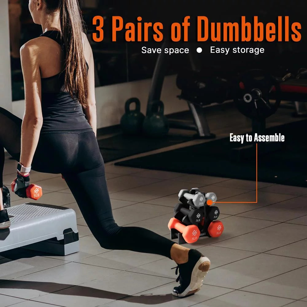 20 lbs. Neoprene Coated Dumbbell Set with Stand M137978