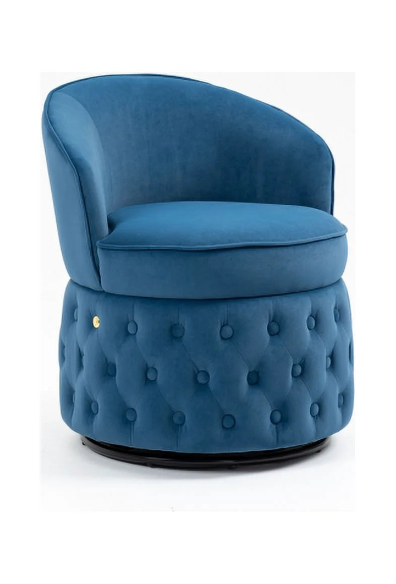 Beige Swivel Velvet Barrel Chair X3645