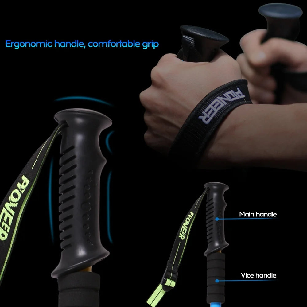 3-Section Telescopic Adjustable Trekking Hiking Cane I200