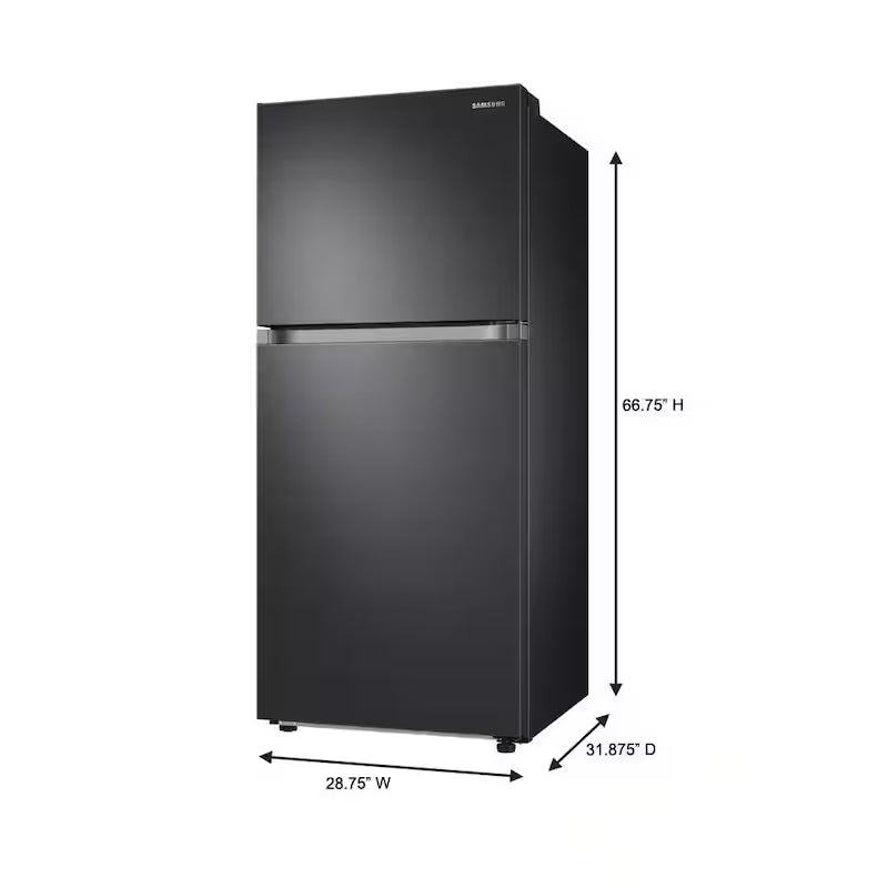 29 in. 17.6 cu. ft. Top Freezer Refrigerator with Ice Maker in Black Stainless Steel Y764846