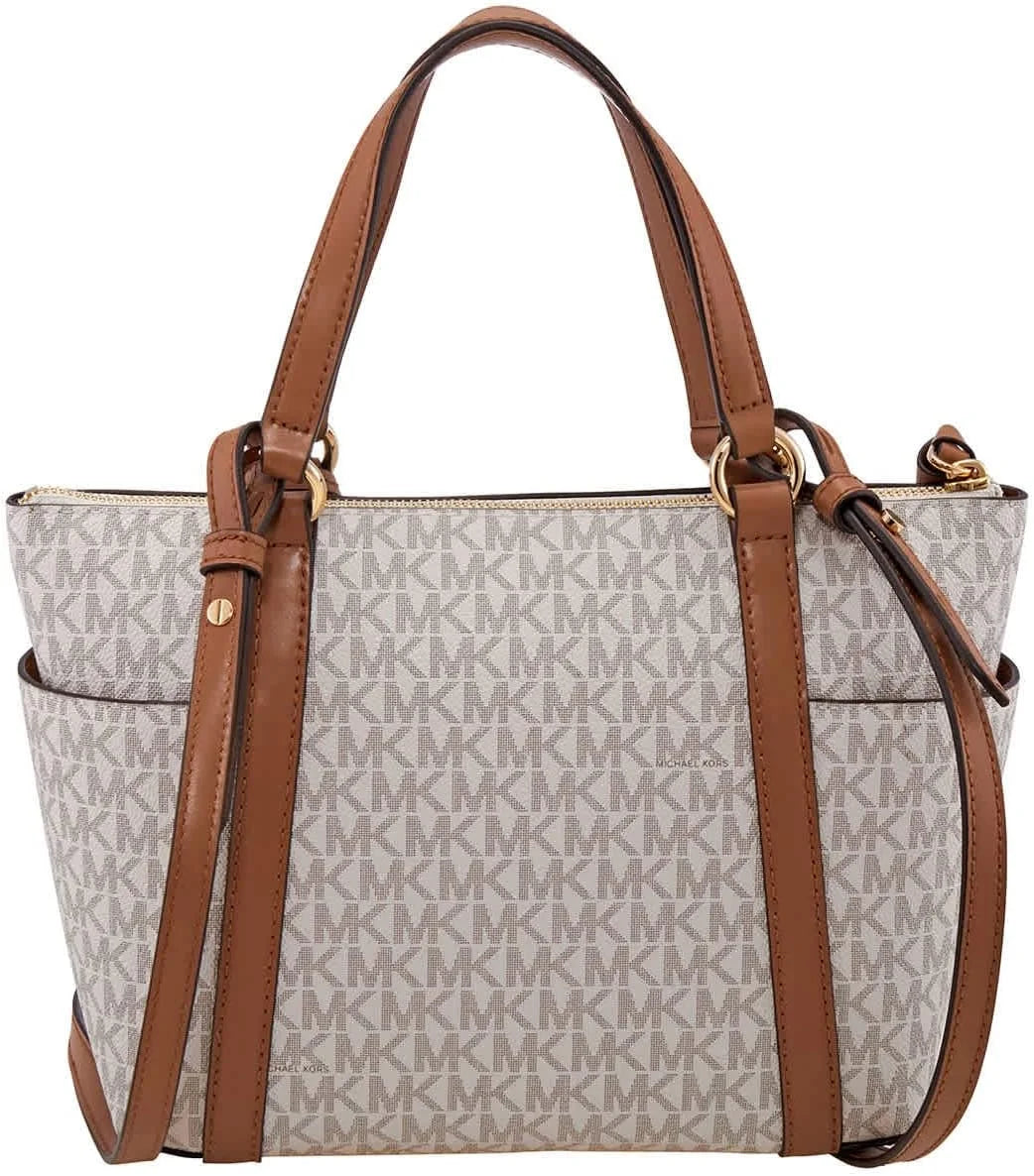 White Sullivan Small Logo Top-Zip Tote Bag R41364