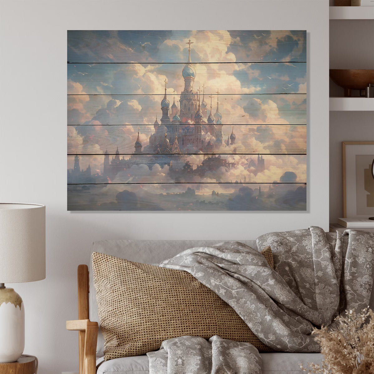 Natural Pine Wood Castles Print C924559