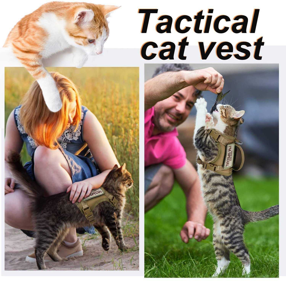 Tactical Cat Harness Soft Mesh Adjustable Pet Vest Harness Y4668