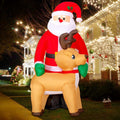 8FT Inflatable Christmas Santa Claus with Reindeer Decorations, Built-in LED Lights L337226