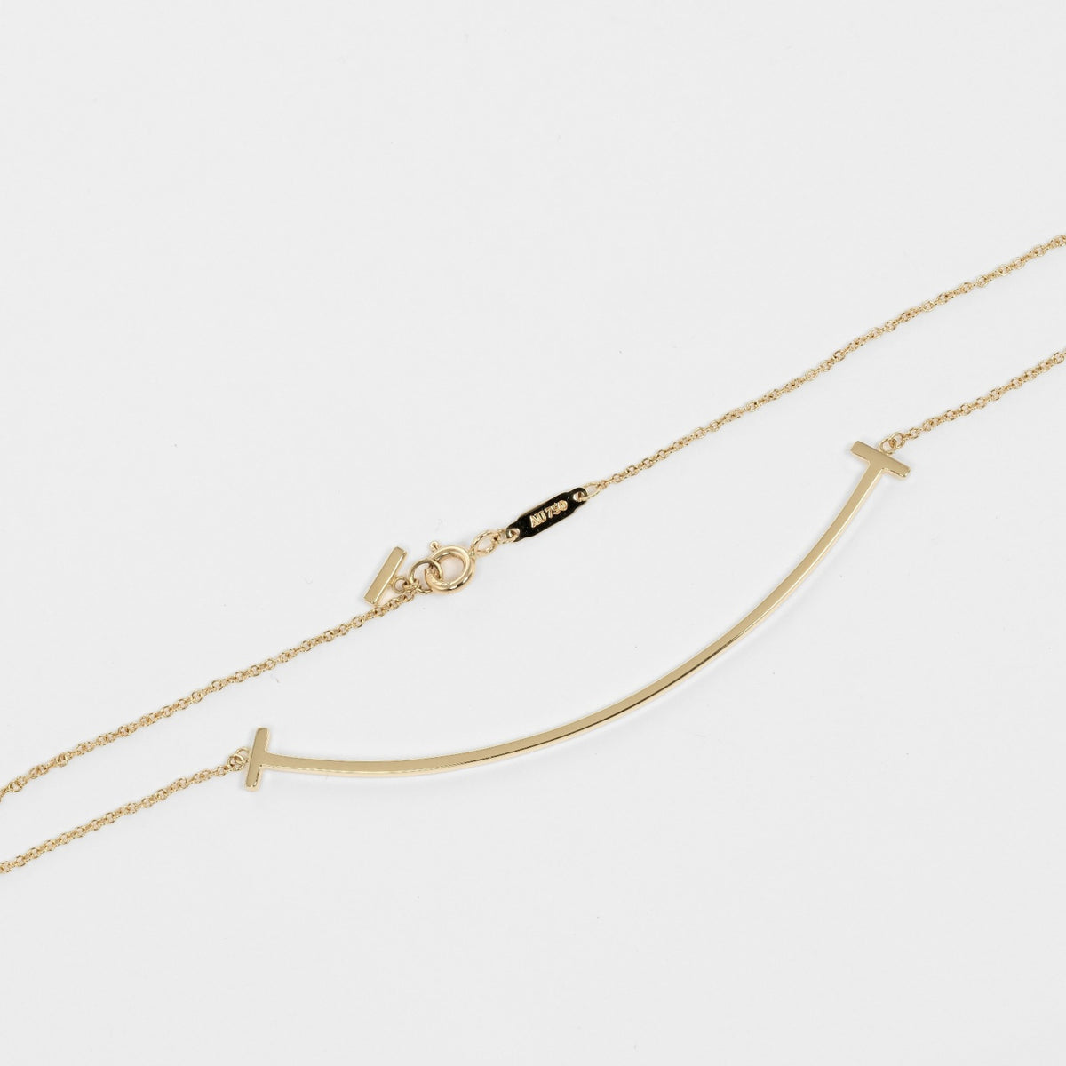 T Smile Large Necklace 6.9cm K18 YG Yellow Gold Approx. 3.8g D18998