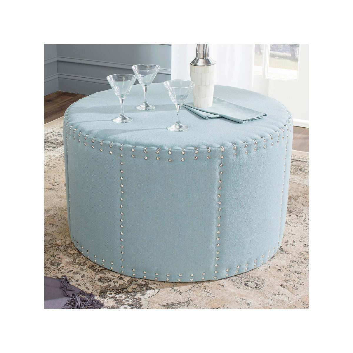Sky Blue Ottoman F51049