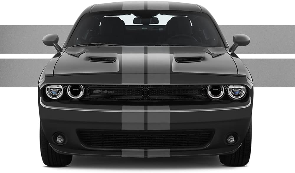 Dual 8" Racing Stripes for Dodge Challenger 2008 to 2019 Pack of 2 W50655