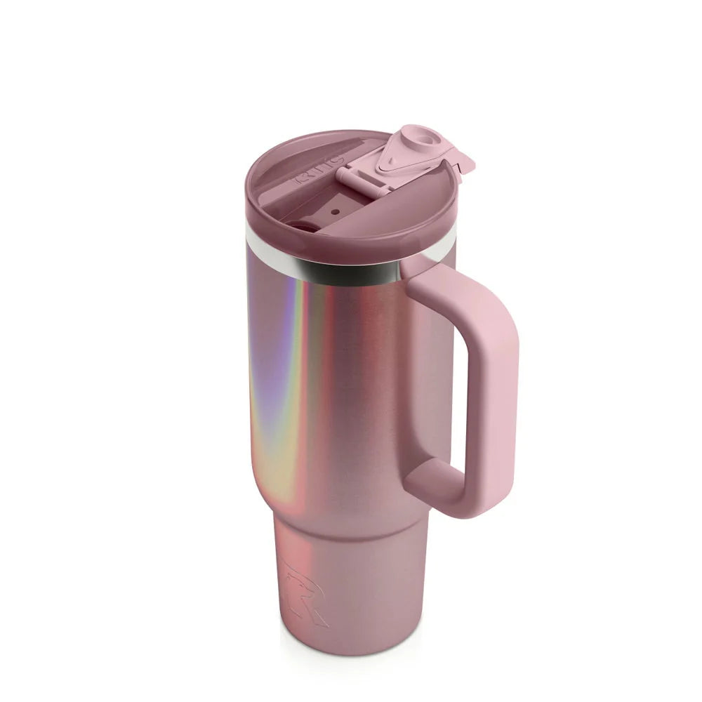 30 oz Insulated Stainless Steel Tumbler with Lid Handle and Straw U66885