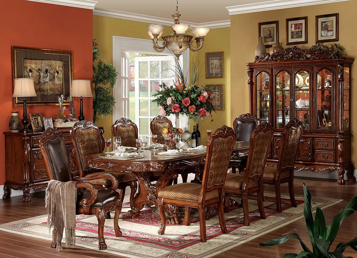 Cherry Oak Dining Table with Double Pedestals T65988